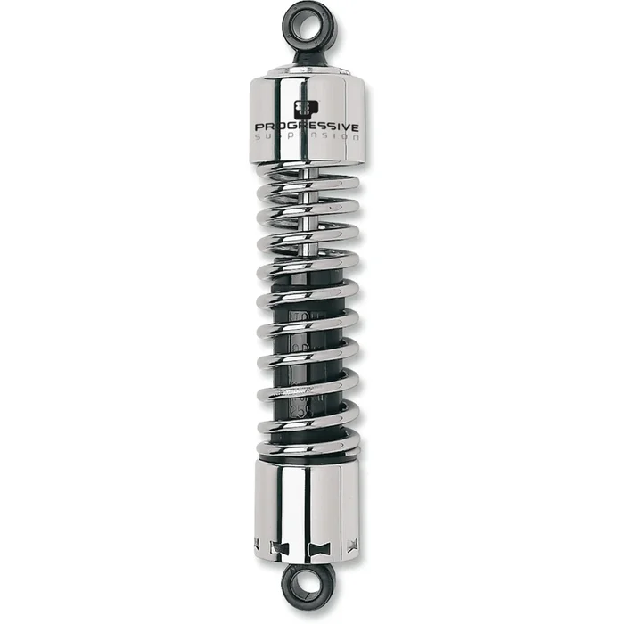 PROGRESSIVE SUSPENSION DS-222001 412-4008C 412 Series Shocks — Black/Chrome – 13 ” – Standard – Chrome – H-D