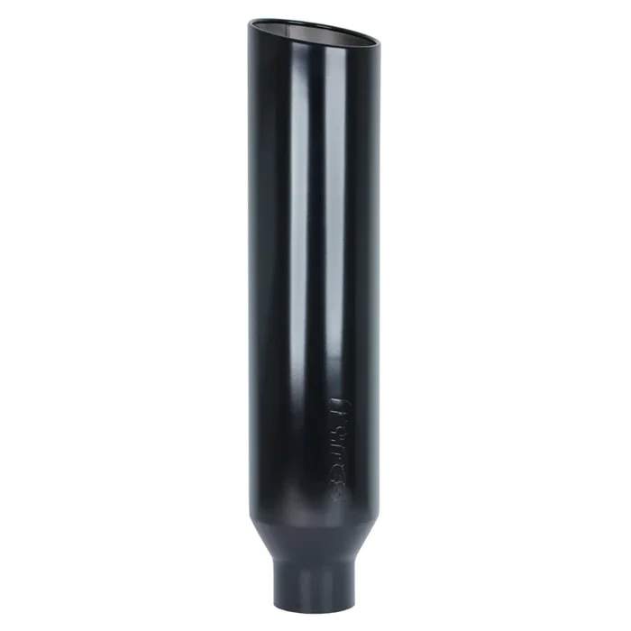 Pypes Clamp-On / Weld-On Exhaust Stack – 5 in OD Inlet – 8 in Round Outlet – 36 in Tall – Single Wall – Rolled Edge – Angled Cut EVT508-36B