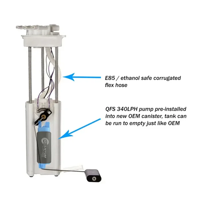QFS 340LPH Direct Drop-In Performance Fuel Pump Assembly w/ Sending Unit, QFS-A814HV