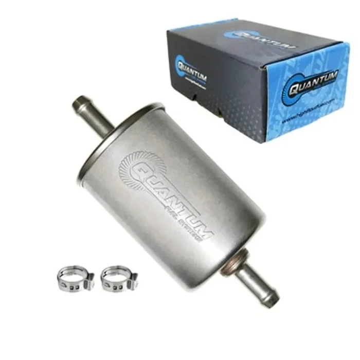 QFS Universal Fuel Filter + Clamps 3/8 ” Inlet/Outlet Diameter WIX 33482