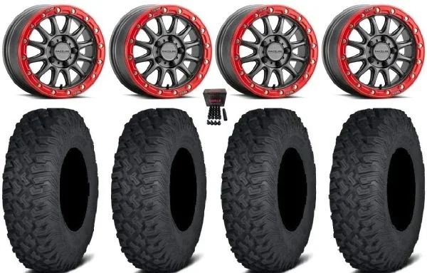 Raceline Alpha 15″ Wheels Gm +53mm 33″ Coyote Tires CFMoto UForce U10 Pro / U10 XL Pro / ZForce Z10 / Z10-4