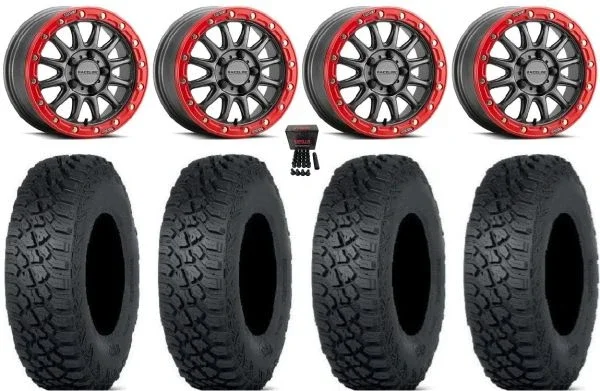 Raceline Alpha Bdlk 15″ Wheels Gm 30″ Tenacity XNR Tires Polaris RZR Turbo R & Pro R Ranger 1500 Xpedition