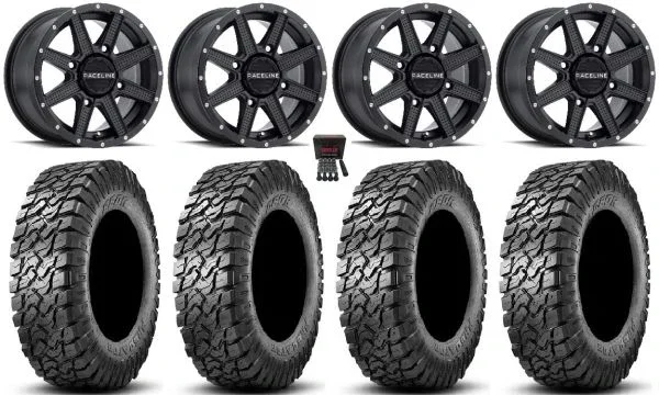 Raceline Hostage 14″ Black Wheels 32″ Predator Tires Polaris RZR XP 1000 / PRO XP / Ranger XP 900/1000