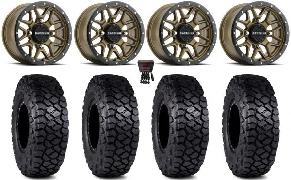 Raceline Krank 14″ Wheels Bronze +38mm 30″ Intersect Tires Polaris RZR XP 1000 / PRO XP / Ranger XP 900/1000