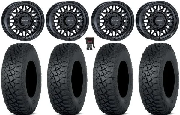 Raceline Omega 15″ Wheels Gloss Black 30″ Tenacity XNR 8ply Tires Polaris RZR XP 1000 / PRO XP / Ranger XP 900/1000