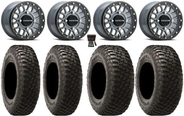 Raceline Podium Bdlk 14″ Gy Wheels 27″ BFG KM3 Tires Polaris RZR XP 1000 / PRO XP / Ranger XP 900/1000