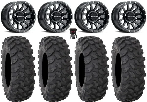 Raceline Trophy 14″ Black Wheels 30″ XTR370 Tires Polaris RZR XP 1000 / PRO XP / Ranger XP 900/1000