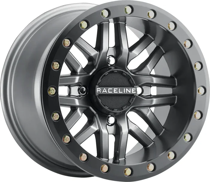 Raceline wheels Wheel – Ryno – Beadlock – Front/Rear – Gun Metal Gray/with Black Ring – 15×7 – 4/137 – 5+2 Can-Am/Honda/Textron/Arctic Cat/Kawasaki