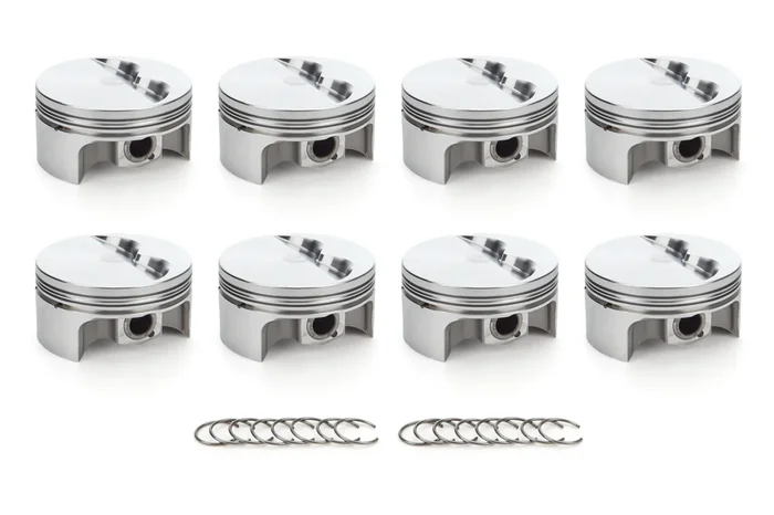 RaceTec AutoTec Forged Flat Top Piston – 4.155 in Bore – Coated Skirt – Small Block Chevy – (Set of 8) 1000184