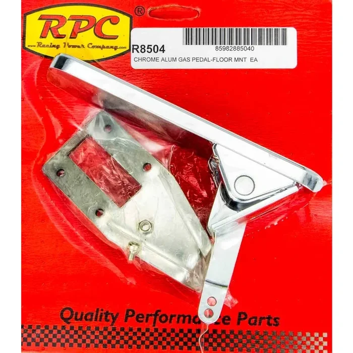 Racing Power Rectangle Pedal Assembly Gas Floor Mount Aluminum – Chrome