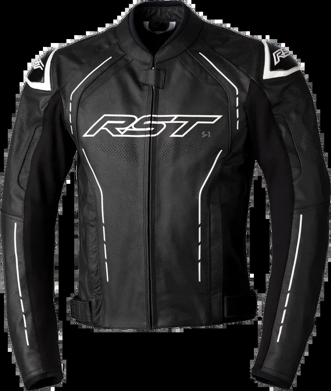 Rst 556-2977344 102977WHI-44 S1 CE JACKET BLACK/BLACK/WHITE LEATHER LG