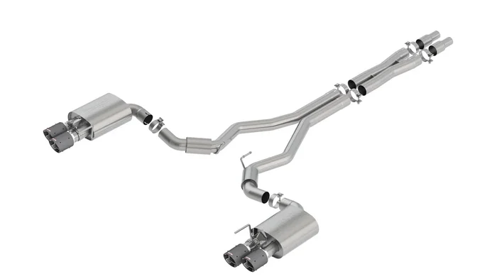 S-Type 3.0 ” Cat-Back Exhaust (Carbon Tips) for Mustang 5.0L GT 2018-23 | #140742CF | Borla