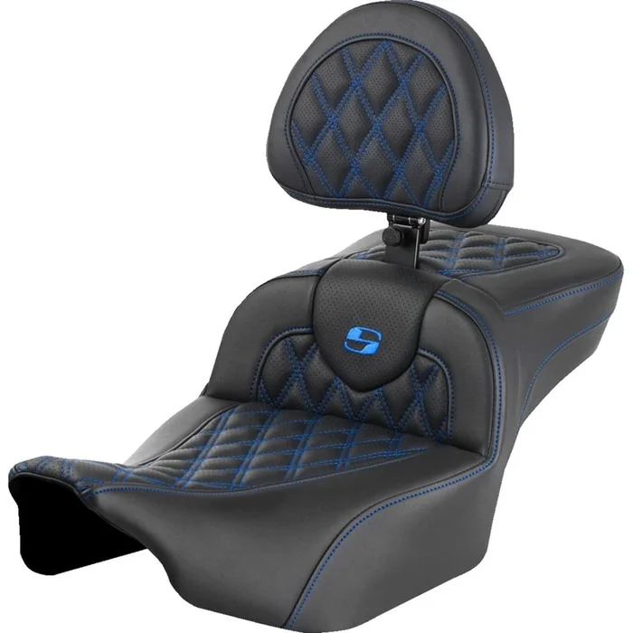 Saddlemen Roadsofa™ Extended Reach Seat Lattice/Blue Stitch FLTR/FLHX ’23-’24 823-07-184B1