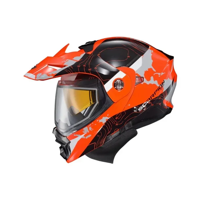 ScorpionEXO EXO-AT960 Cold Weather Helmet Topographic – Orange – 3X (Electric) 96-1038-EC
