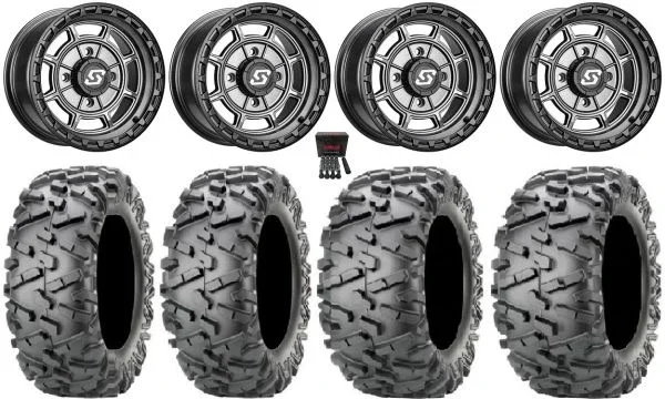 Sedona Rift 14″ Wheels Grey 26″ BigHorn 2.0 Tires Polaris Sportsman / RZR / Ranger