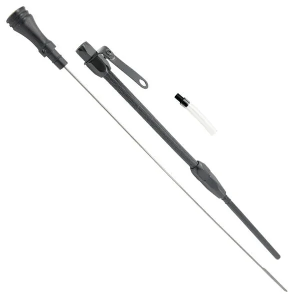 Specialty Products Flexible Engine Oil Dipstick – Block Mount – Black – Small Block Chevy 8205BK
