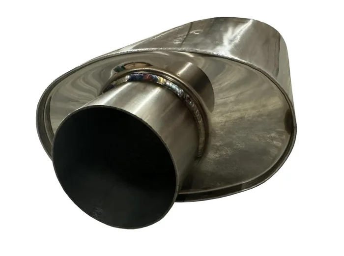 Stainless Steel Universal Flow Series Resonator 14 ” Muffler 3 ” Inlet Outlet TIG