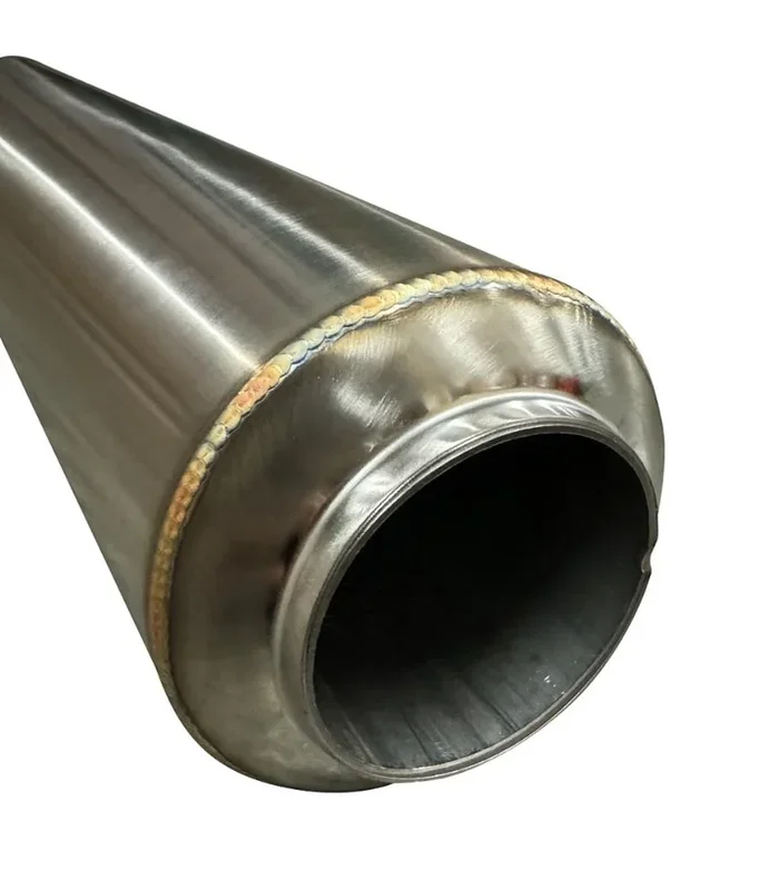 Stainless Steel Universal R-Series Resonator 18 ” Muffler 2.5 ” Inlet Outlet TIG