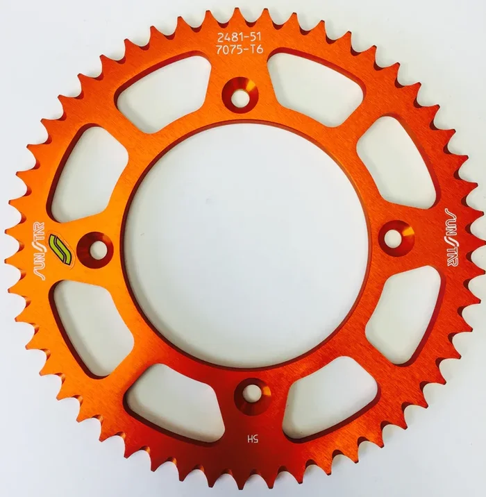 Sunstar Sprockets 5-248151OR 5-248151OR REAR SPROCKET ALUMINUM 51T-428 ORG HUSQ/KTM
