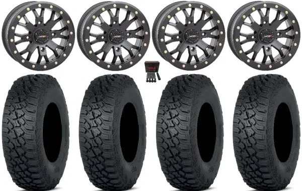 System 3 SB-4 Black (6+1) 15″ Wheels 33″ Tenacity XNR Tires Polaris RZR XP 1000 / PRO XP / Ranger XP 900/1000