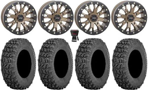 System 3 SB-4 Br (6+1) 14″ Wheels 28″ Coyote Tires Kawasaki Mule Pro FXT KRX / Yamaha Wolverine RMAX / YXZ 2019+