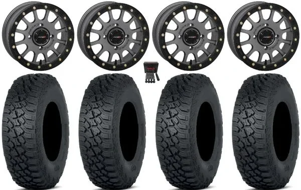 System 3 SB-5 Grey 15″ Wheels 35″ Tenacity XNR Tires Can-Am Commander Maverick Renegade Outlander Defender