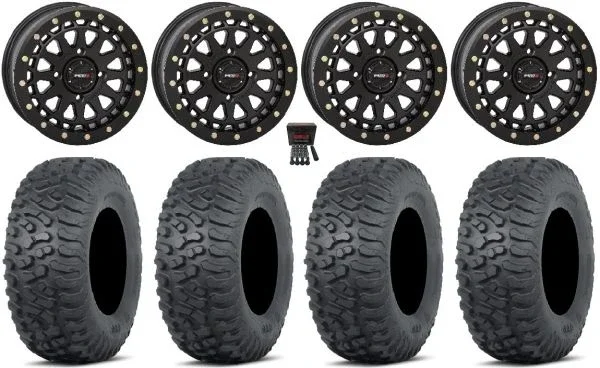 System 3 SB-6 15″ Wheels Black (5+2) 32″ Terra Hook Tires Polaris Sportsman / RZR / Ranger