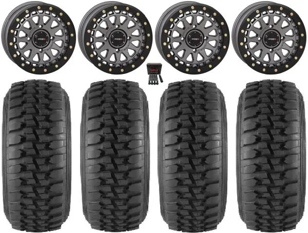 System 3 SB-6 15″ Wheels Gm (5+2) 32″ Desert Series Tires Kawasaki Mule Pro FXT KRX / Yamaha Wolverine RMAX / YXZ 2019+