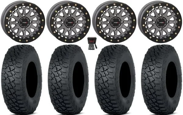 System 3 SB-6 15″ Wheels Gunmetal (5+2) 35″ Tenacity XNR Tires Can-Am Maverick X3 / Honda Pioneer 1000 / Talon