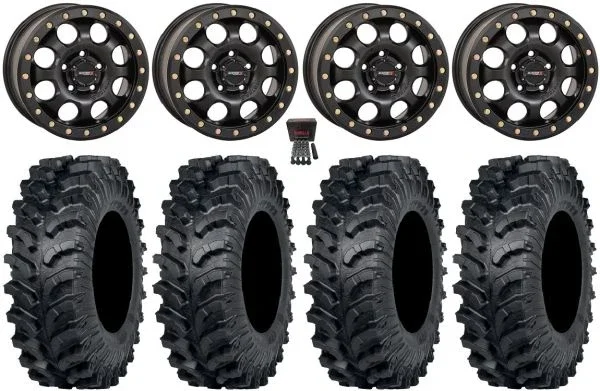 System 3 SB-7 15″ Wheels Bk (4+3) 30″ MT911 Tires Polaris RZR Turbo R & Pro R Ranger 1500 Xpedition