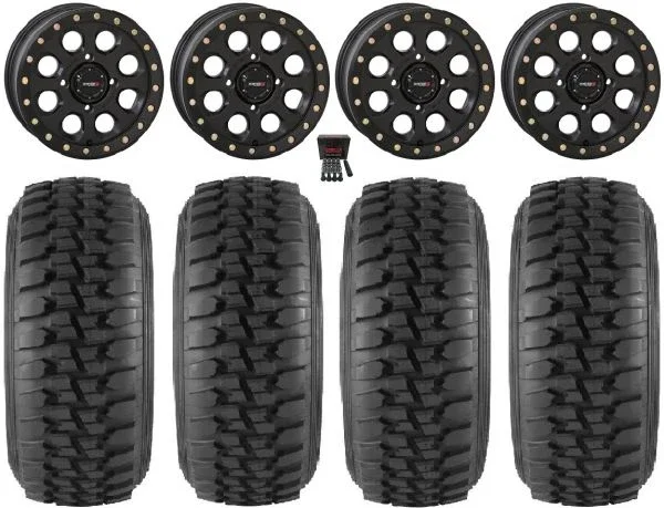 System 3 SB-7 15″ Wheels Black (6+1/4+3) 30″ Desert Series Tires Honda Talon