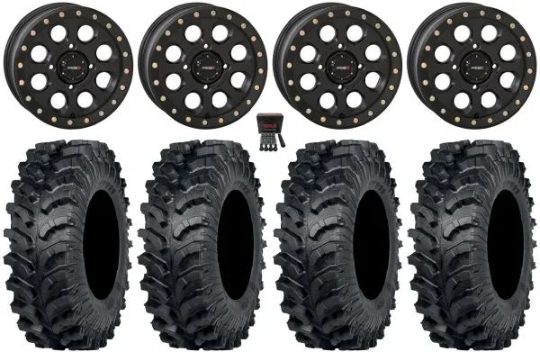 System 3 SB-7 15″ Wheels Black (6+1/4+3) 30″ MT911 Tires Can-Am Defender
