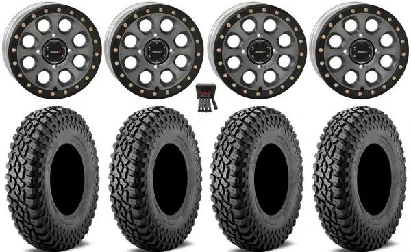System 3 SB-7 15″ Wheels Ti (4+3) 35″ Incursion A/T Tires Can-Am Commander Maverick Renegade Outlander Defender