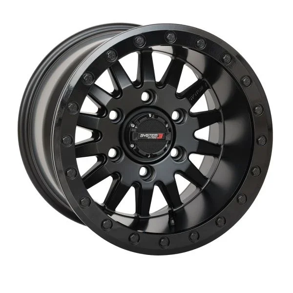 System 3 SB-8 Beadlock 15×10 Wide UTV Wheel – Matte Black (6×5.5) +0mm