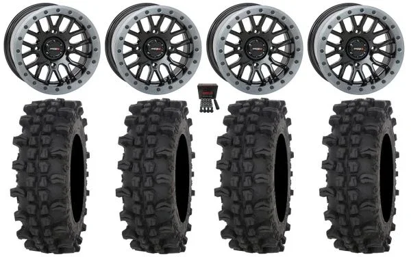 System 3 SB-9 Bdlk 15″ Wheels Gloss Bk 32″ ACP Tires Polaris RZR XP 1000 / PRO XP / Ranger XP 900/1000