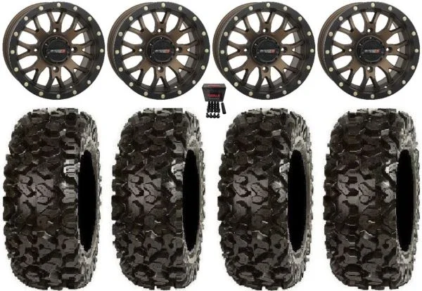 System 3 ST-3 Bronze 14″ Wheels 28″ Rip Saw Tires Polaris Sportsman / RZR / Ranger