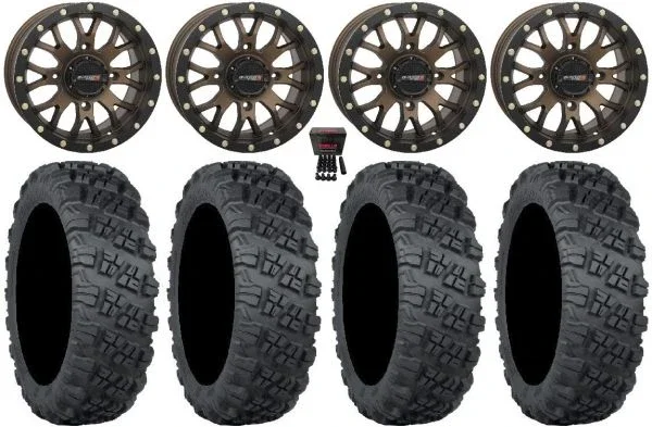 System 3 ST-3 Bronze 15″ Wheels 33″ Versa Cross V3 Tires Can-Am Maverick X3 / Honda Pioneer 1000 / Talon