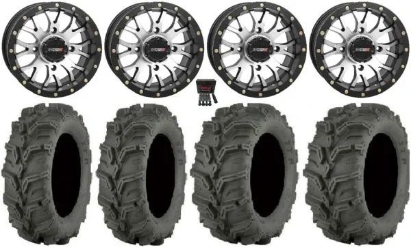 System 3 ST-3 Machined 14″ Wheels 27″ Mud Lite XTR Tires Sportsman 550 850 1000