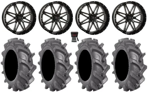 System 3 ST-7 20″ Wheels Milled 35″ BKT AT 171 Tires Yamaha Viking Wolverine YXZ1000R