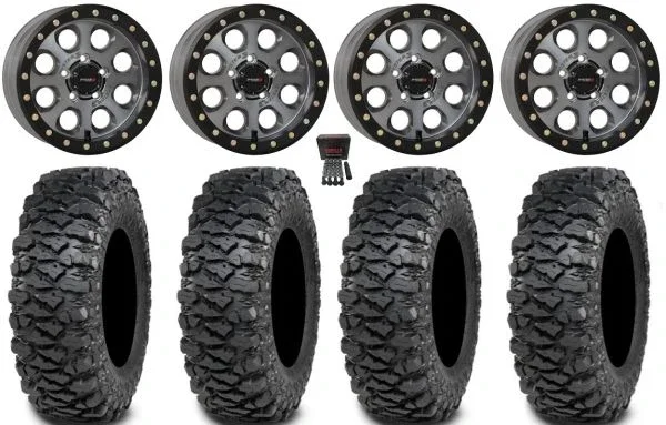 System SB-7 Bdlk 15″ Wheels Ti (4+3) 32″ Savage XT Tires Polaris RZR Turbo R & Pro R Ranger 1500 Xpedition