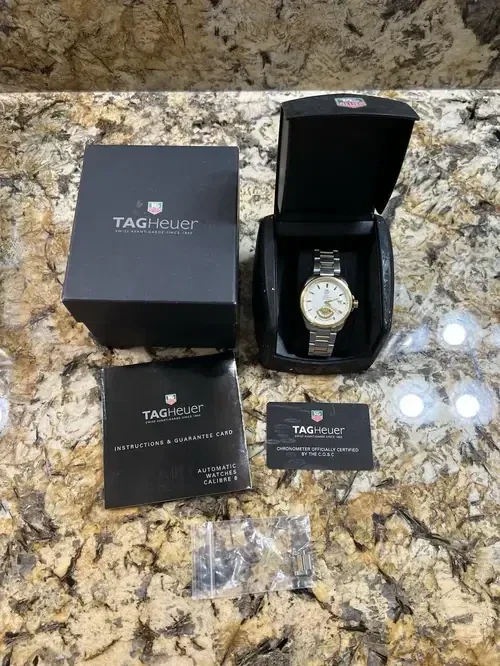 TAG HEUER Grand Carrera 18kt Yellow Gold Automatic Two-Tone WAV515B.BD0903