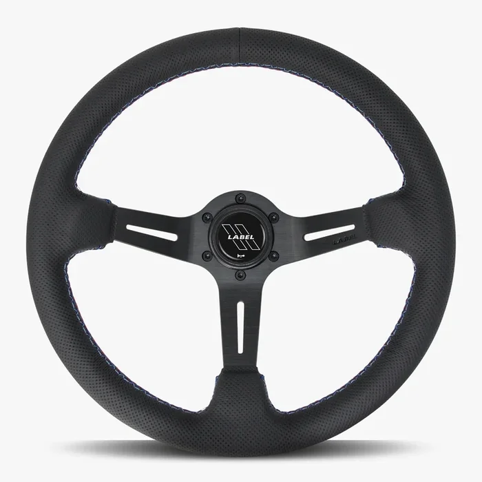 The Le Mans | Black Perforated Leather | Black Spoke | Bavarian Stitch