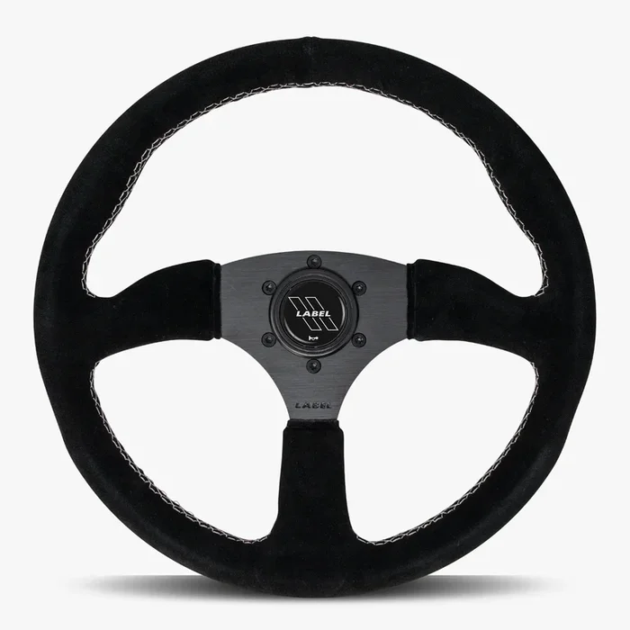 The Performa | Black Alcantara Suede | Black Spoke | White Stitch