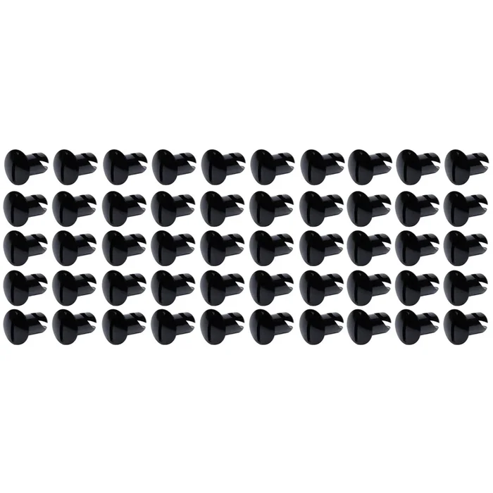 Ti22 Oval Head Dzus Buttons .500 Long – Pack of 50 – Black