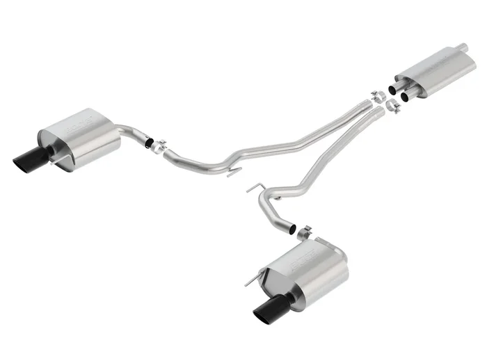 Touring Cat-Back Exhaust (Black Tips) for Mustang 2.3L EcoBoost 2015-22 | #1014039BC | Borla