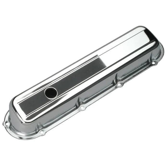 Trans-Dapt Valve Cover – Stock Height – Breather Holes – Chrome – Cadillac V8 – Pair