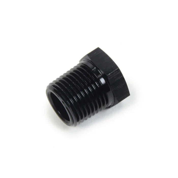 Triple X Race Co. Plug Fitting 1/2 ” NPT Hex Head Aluminum – Black Anodize