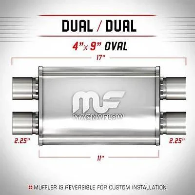 Universal Muffler Silencer 2.25 D/D Oval 4 x 9 x 11 11378 | MagnaFlow
