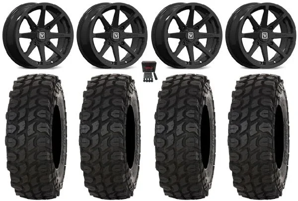 Valor V01 14″ Wheels Black 28″ XComp ATR Tires Polaris RZR XP 1000 / PRO XP / Ranger XP 900/1000