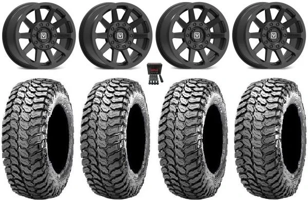 Valor V02 14″ Wheels Black 30″ Liberty Tires Kawasaki Teryx Mule